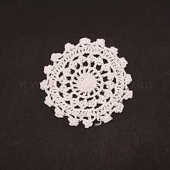 Handgewebte Untersetzer Blume hohle runde dekorative Tassenunterlage&nbsp;AJEW-WH0029-89A