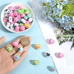 55 шт. акриловые бусины с УФ-покрытием FIND-SP0002-69