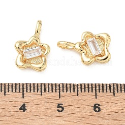 Breloques en laiton micro pavé de zircone cubique transparente pour la saint-valentin&nbsp;KK-C259-14G