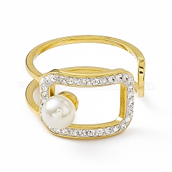 Кольцо-манжета из нержавеющей стали 304 с ионным покрытием (IP) и кубическим цирконием для женщин&nbsp;RJEW-C060-04G