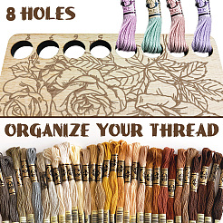 8-позиционные деревянные лотки для хранения ниток для вышивания TOOL-WH0056-020