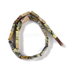 Brins de perles turquoise jaune naturel (jaspe)&nbsp;G-M420-M08-02