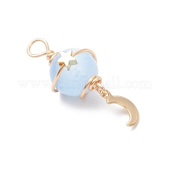 Подвески из окрашенного натурального селенита с планетами PALLOY-JF03769-01