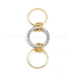 Латунные микро проложить пальцев кольца кубического циркония RJEW-D325-01PG-03