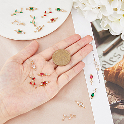 18 шт. 9 стиля латунных подвесок-соединителей с кубическим цирконием&nbsp;KK-FH0006-34