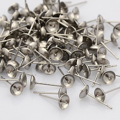 Фурнитура для сережек-гвоздиков из нержавеющей стали марки 304 STAS-N019-15-6mm