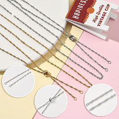 10 шт. 2 цвета 304 нержавеющая сталь сингапурская цепочка для изготовления ожерелья&nbsp;AJEW-SC0003-99