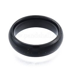 Кольцо из нержавеющей стали 201 с блестками и простым ободком для женщин&nbsp;RJEW-N043-16E