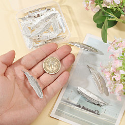 Broche en laiton en forme de plume (20 pièce)&nbsp;JEWB-CO0001-01S