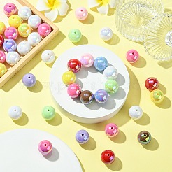 50 шт. переливающиеся акриловые бусины с УФ-покрытием&nbsp;OACR-CJ0002-04