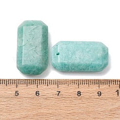 天然石アマゾナイトペンダント  ファセット長方形チャーム  28x15x7mm  穴：1.4mm&nbsp;G-H325-03-05