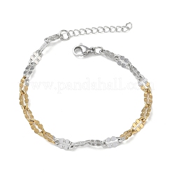 Armbänder aus 304er Edelstahl mit geriffelten Ketten für Damen&nbsp;BJEW-D466-08B-GP