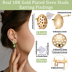 Латунные гвоздики серьги фурнитура KK-BBC0019-01G-02