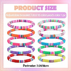 10шт браслеты из полимерной глины&nbsp;BJEW-SW001601