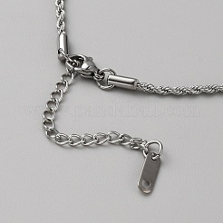 Collares de cadena de cuerda torcida de acero inoxidable 304&nbsp;STAS-WH0022-92D
