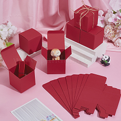 厚紙紙の梱包箱  正方形  インディアンレッド  6x6x6cm  10個/セット&nbsp;CON-WH0123-04D-02