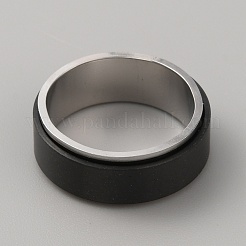 Einfacher drehbarer Fingerring aus Edelstahl 304&nbsp;LS-RJEW-WH0011-10D-EB