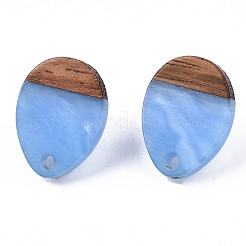 Серьги-гвоздики из смолы и ореха MAK-N032-006A-H04