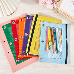 6 шт. двухцветная ткань Оксфорд с футлярами для ручек из сплава для папки-регистратора на 6 кольцах&nbsp;AJEW-CP0008-03