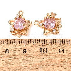 Ciondoli connettore in ottone con pavé di zirconi cubici&nbsp;CU-CBAEC99-13G-02