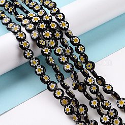 Ручной Millefiori стеклянные плоские круглые нити бисера LK-P011-20