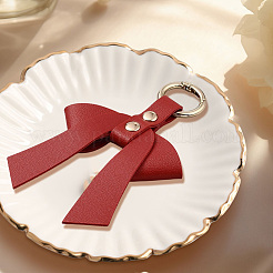 Брелок из искусственной кожи и сплава с бантом&nbsp;KEYC-WH20026-05B