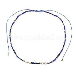 Colliers tressés bohèmes en perles de culture d'eau douce naturelles et perles de rocaille rondes pour femmes&nbsp;NJEW-JN06187-03