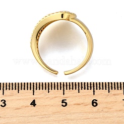 Латунные микропаве кубические цирконии регулируемые открытые манжеты кольца для женщин&nbsp;RJEW-K292-12G