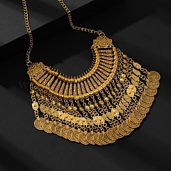 Женские массивные ожерелья-нагрудники из цинкового сплава в тибетском стиле с кисточками и монетами FS-WGCC506-01