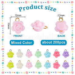 200 шт. Непрозрачные акриловые подвески&nbsp;PALLOY-PHE00013