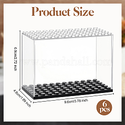 Прямоугольная пластиковая витрина для минифигурок с черным основанием&nbsp;ODIS-WH0004-14