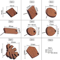 Серьги-гвоздики из орехового дерева DIY-OC0005-42P