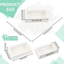 Faltbare Papierschubladenboxen mit durchsichtiger Kunststoffabdeckung&nbsp;CON-WH0095-68A-03