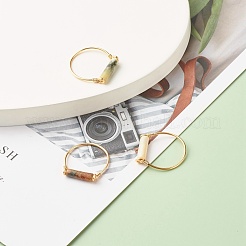 Кольцо на палец с бусинами из натурального нефрита RJEW-JR00404-03