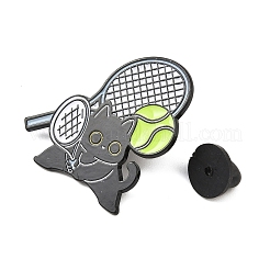 Katze mit Tennissport-Emaille-Pins&nbsp;LS-JEWB-I052-05EB-03
