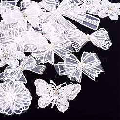 16 шт. 8 стиля полиэстеровое кружево вышитые нитки приклеиваемые/пришивные нашивки&nbsp;PATC-TA0001-13