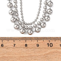 Ожерелья из однослойной шариковой цепи из нержавеющей стали 304 для женщин&nbsp;LS-NJEW-M107-04P