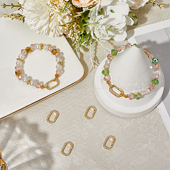 6 шт. латунные микропаве прозрачные кубические циркониевые кольца с пружинным затвором KK-BBC0020-05