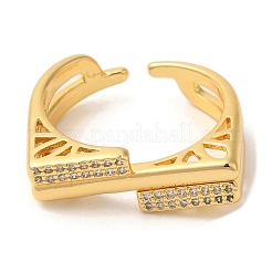 Открытые манжеты из латуни с микропаве кубический цирконий&nbsp;RJEW-U008-21G