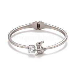 Bracelet manchette lapin en zircone cubique transparente&nbsp;STAS-D165-06P