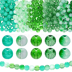 300 Stück 5 Stile transparente Sprühmalerei Crackle Glasperlen&nbsp;GLAA-PA0001-57