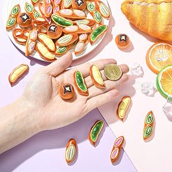 40個の樹脂カボション  パン  ミックスカラー  22~46.5x13.5~29x7.5~17.5mm&nbsp;RESI-CJZ0001-08