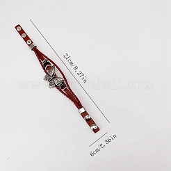 Бабочка сплав искусственная кожа шнур плетеный браслеты FS-WG2E2BB-01