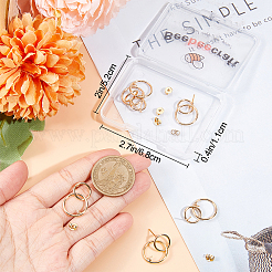 12 шт. латунная фурнитура для сережек-гвоздиков с двойным кольцом KK-BBC0007-73