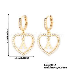 Pendientes de aro con forma de corazón de latón&nbsp;BR9605-1