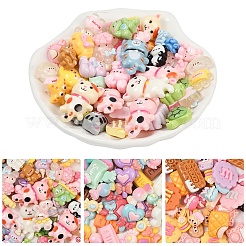 50 шт. 5 стиля смоляных кабошонов в виде животных из мультфильмов&nbsp;CRES-YW0002-43