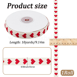 1 Rolle Valentinstagsband aus Polycotton (Polyester-Baumwolle)&nbsp;OCOR-CY0003-30