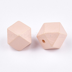 Perles en bois naturel peintes&nbsp;WOOD-Q040-017B-09