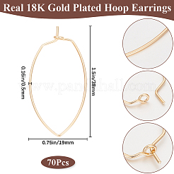 70 шт. Латунные серьги-кольца KK-BBC0014-95