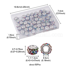 50 pz perline europee con foro grande con strass in argilla polimerica&nbsp;FPDL-YW0001-02